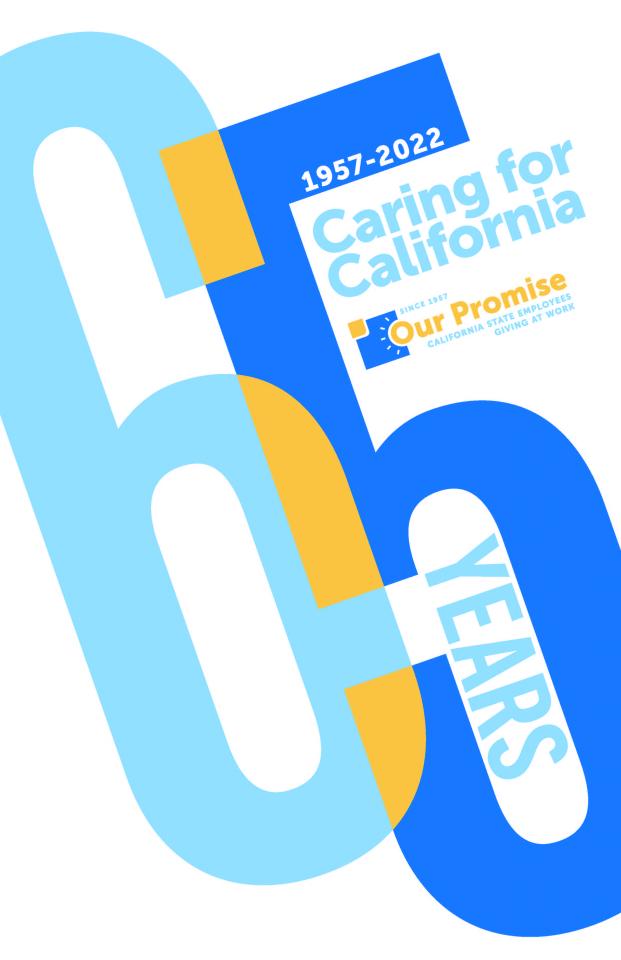 Text: Recover. Rebuild. Revive California. What's Your Promise? Our Promise logo.